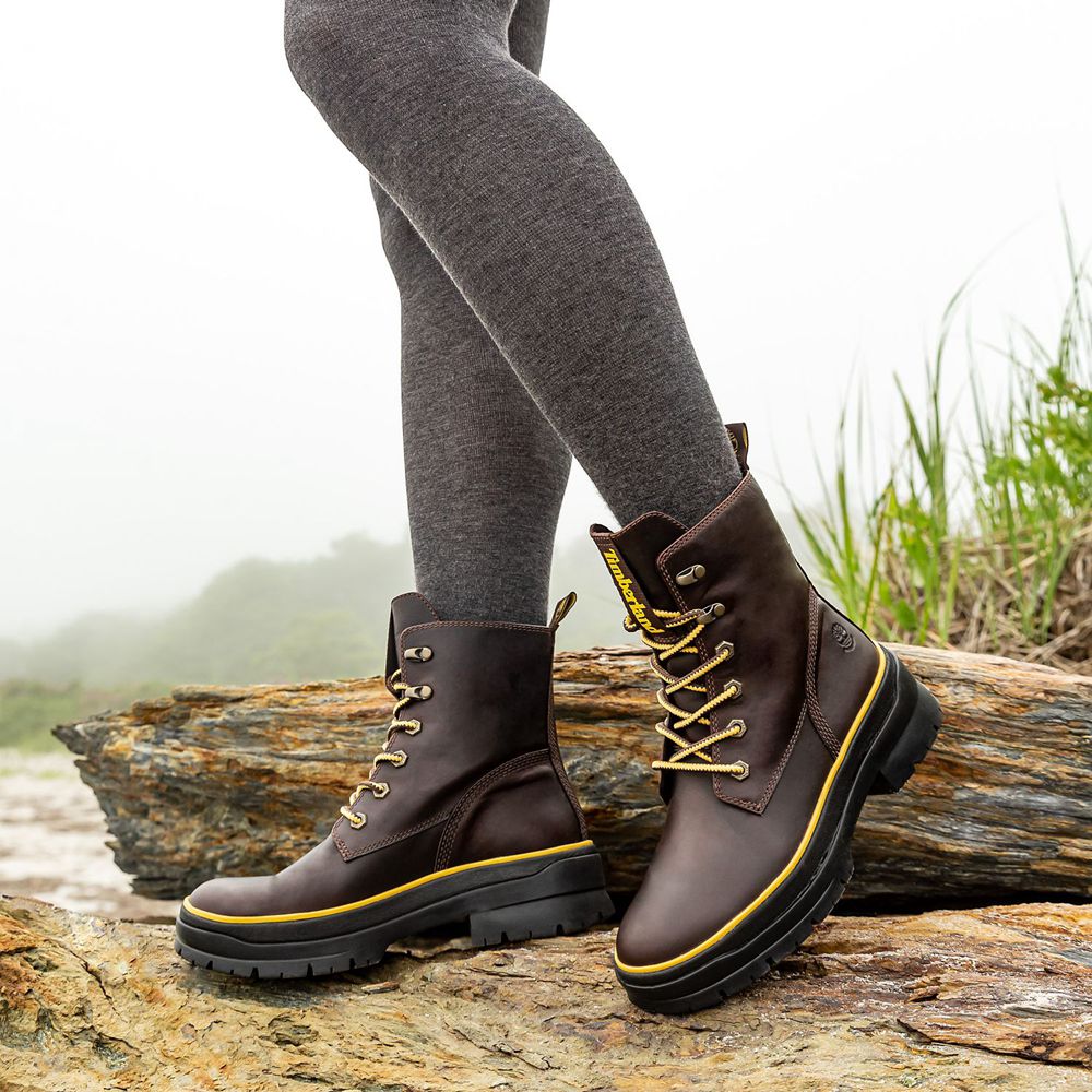 Botas Con Cordones Timberland Argentina Mujer - Malynn Ek+ Waterproof - Marrones Oscuro - PWNTXE-869